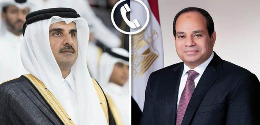 الرئيس السيسي يهنئ هاتفيا أمير قطر بحلول عيد الفطر