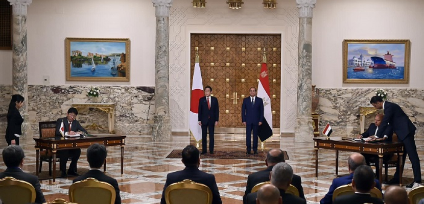 بالصور .. السيسي وكيشيدا يشهدان مراسم التوقيع على عدد من مذكرات التفاهم والاتفاقات بين مصر واليابان