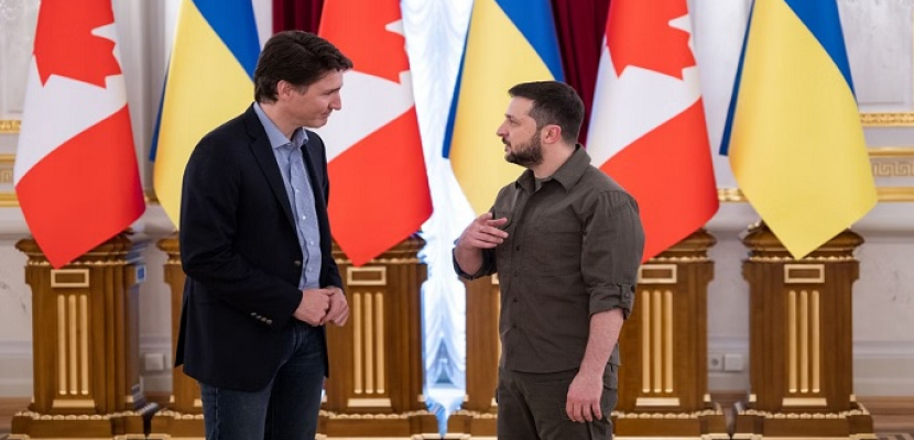 زيلينسكي يبحث مع رئيس وزراء كندا تعاونًا عسكريًا طويل الأمد