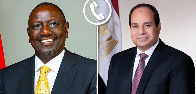 الرئيس السيسي يتلقى اتصالًا هاتفيًا من الرئيس الكيني لبحث  تطورات الأزمة في السودان