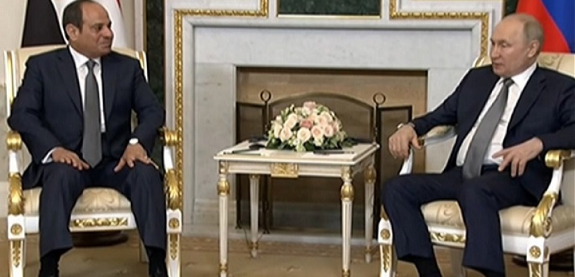 بالفيديو.. الرئيس السيسي يؤكد لبوتين الحرص على تطوير التعاون الثنائي بين مصر وروسيا