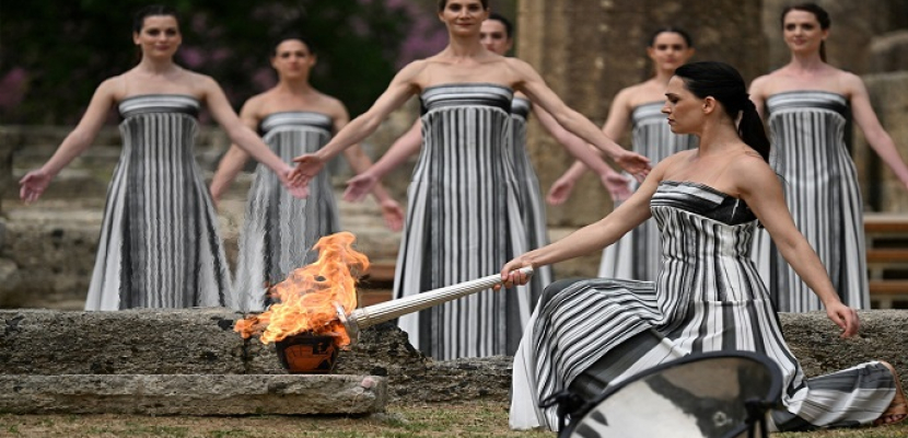 بدء مراسم إيقاد شعلة دورة الألعاب الأولمبية باريس 2024 في اليونان