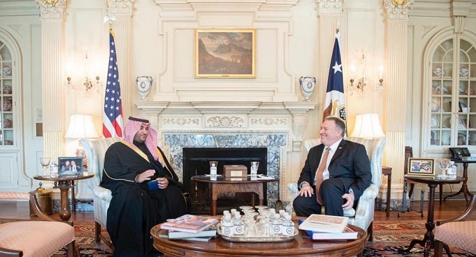 بومبيو خلال لقائه نائب وزير الدفاع السعودي: أمريكا لا تسعى للحرب مع إيران وملتزمة بوقف التصعيد