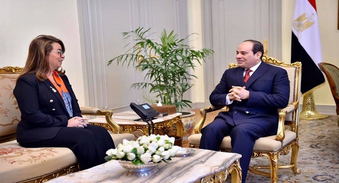 بالصور.. الرئيس السيسي يعرب عن تمنياته بالنجاح لغادة والي في مهامها الدولية الجديدة