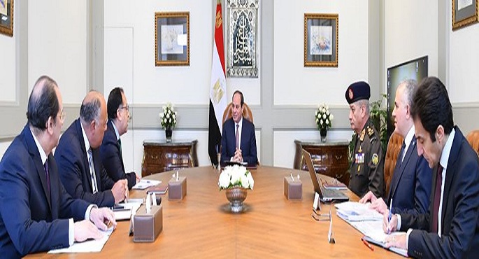 بالفيديو.. الرئيس السيسي يبحث سبل مكافحة الإرهاب وتطورات مفاوضات سد النهضة