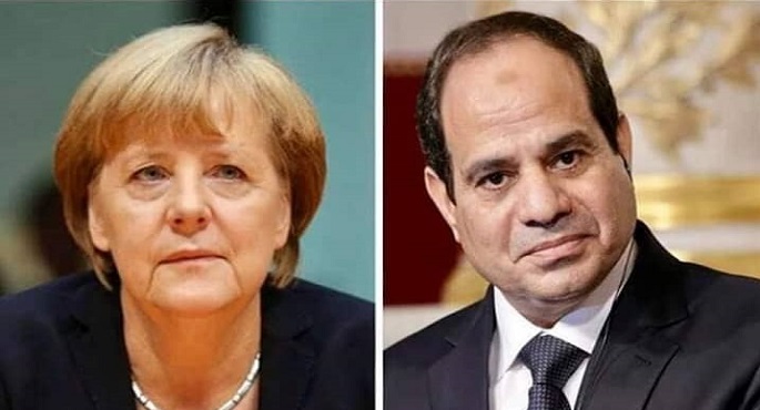 السيسى يبحث هاتفيا مع ميركل تطورات القضية الفلسطينية والأزمة في ليبيا
