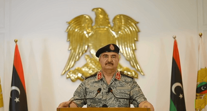 بالفيديو .. المشير خليفة حفتر يعلن النفير العام لمواجهة أى قوات أجنبية ترسل إلى ليبيا