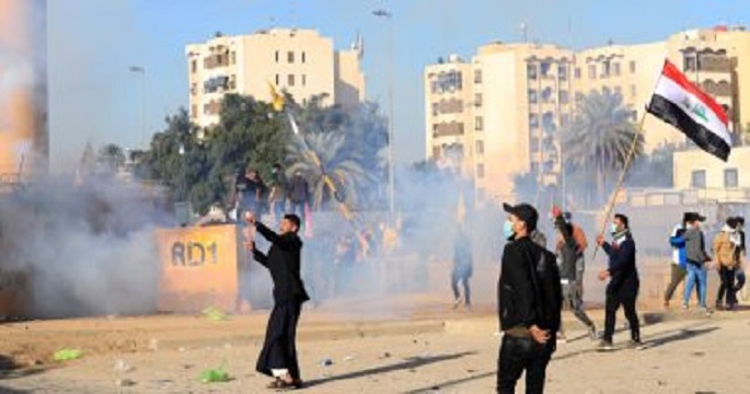 إطلاق صافرات الإنذار قرب السفارة الأمريكية فى بغداد عقب سقوط 4 صواريخ