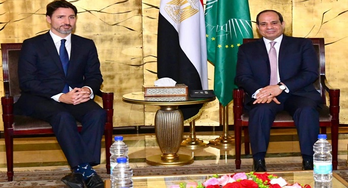 بالصور.. السيسي يبحث مع رئيس وزراء كندا ترسيخ العلاقات السياسية والاقتصادية وتحقيق المصالح المشتركة للبلدين
