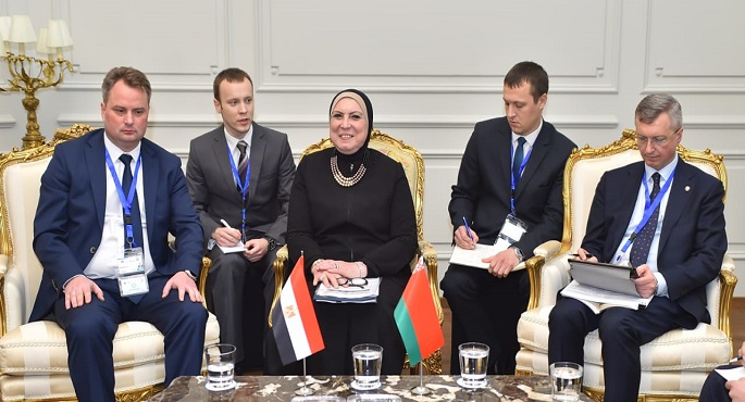بالصور .. وزيرة التجارة تبحث مع وزيري التجارة والصناعة البيلاروسيين تعزيز العلاقات الاقتصادية بين البلدين
