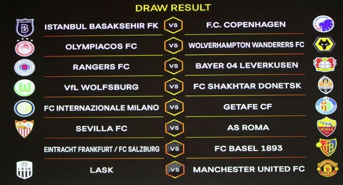 رووما يصطدم بإشبيلية ومانشستر يونايتد مع لاسك النمساوي في دور الـ16 بالدوري الأوروبي