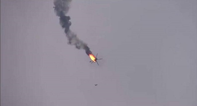 إسقاط مروحية للجيش السوري في ريف حلب الغربي ومقتل طاقمها بالكامل