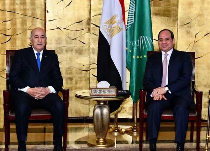 الرئيس السيسى يبحث مع الرئيس الجزائرى فى أديس أبابا التعاون المشترك وتطورات  الأزمة الليبية