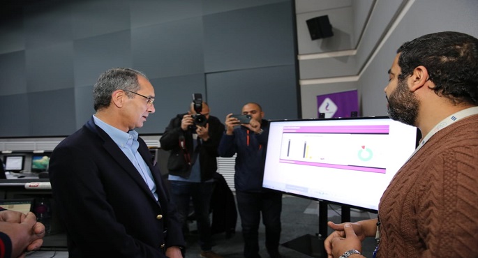 بالصور .. وزير الاتصالات يتفقد مركز المراقبة والتحكم لشبكة الشركة المصرية للاتصالات