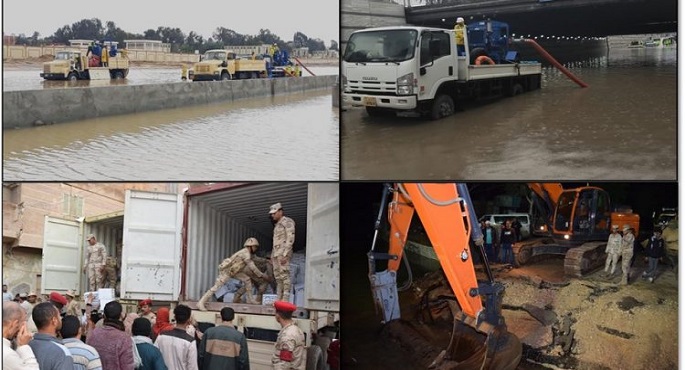 بالفيديو .. القوات المسلحة تعاون أجهزة الدولة فى التغلب على الآثار الناتجة عن سوء الأحوال الجوية