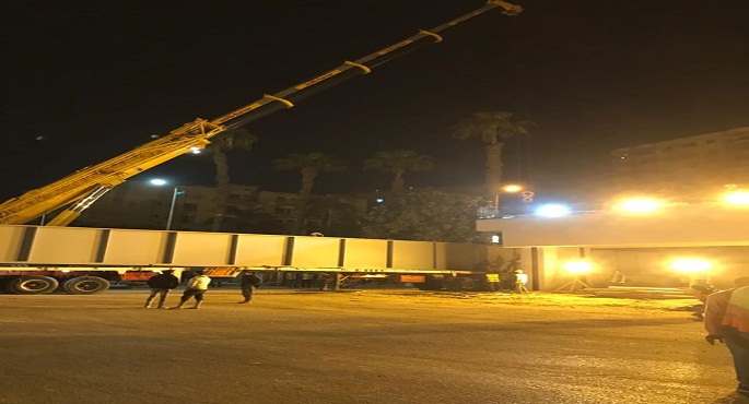 بالصور..وزير الإسكان: تركيب الكمرات المعدنية لكوبري تقاطع محور ترعة الزمر مع شارع الهرم