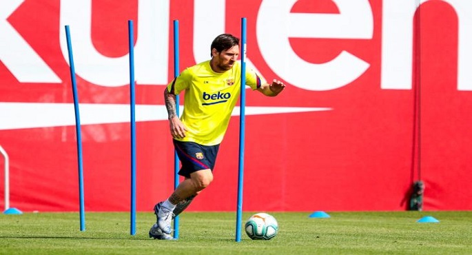 بالصور.. لاعبو برشلونة يعودون للتدريبات بعد اختبارات سلبية لفيروس كورونا