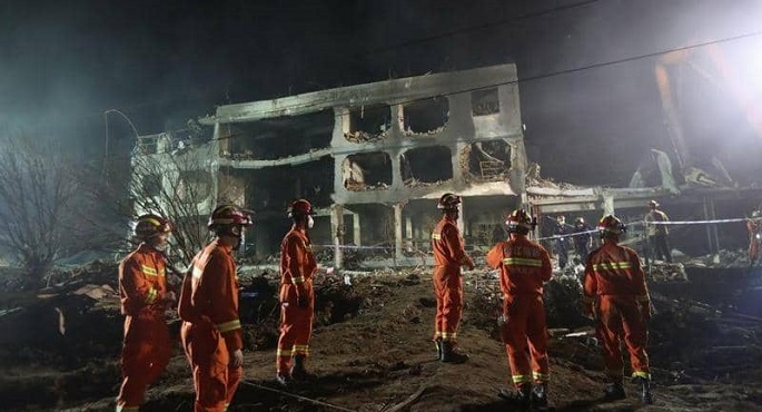 18 قتيلا وانهيار منازل ومصانع بانفجار هائل في الصين