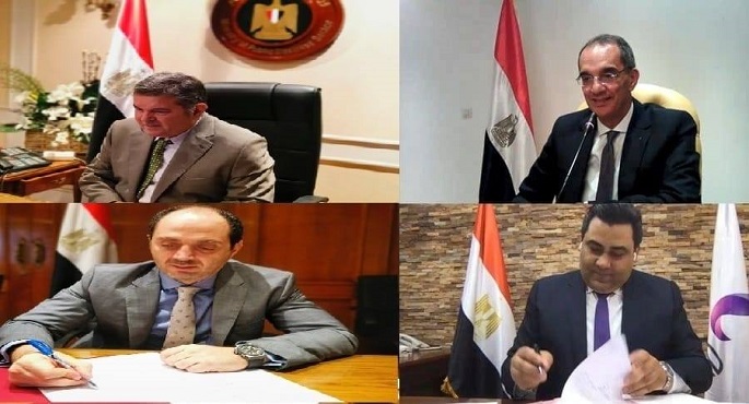 وزيرا قطاع الأعمال العام َوالاتصالات يشهدان توقيع بروتوكول تعاون لتنفيذ البنية التحتية للاتصالات