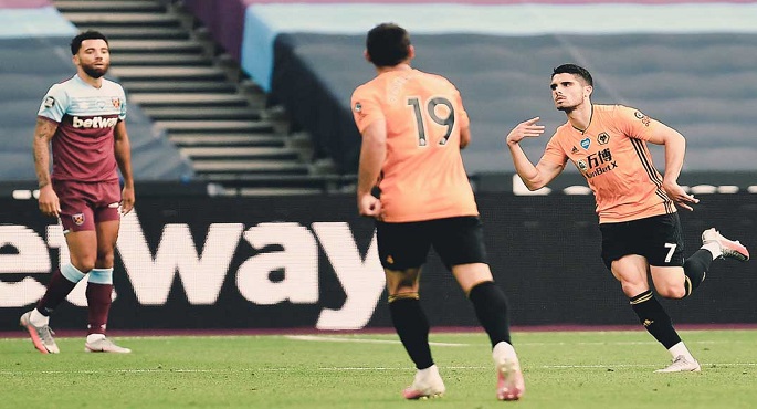 وولفرهامبتون يفوز علي وست هام يونايتد 2 – صفر في الدوري الإنجليزي