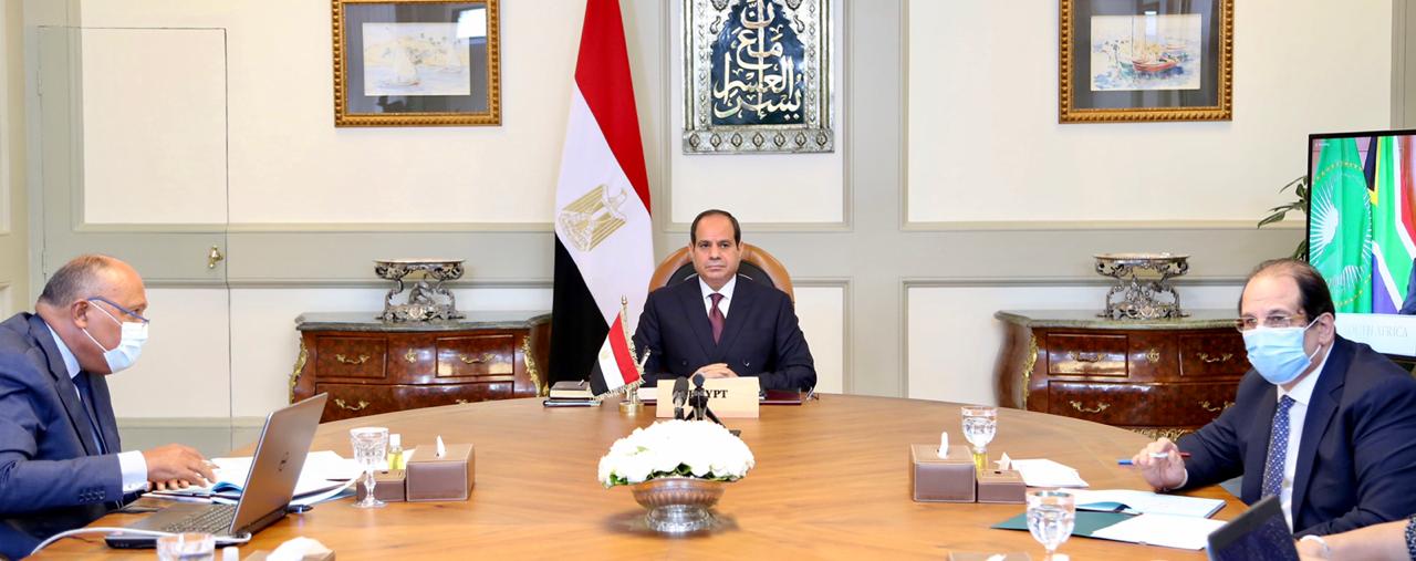 خلال القمة الأفريقية المصغرة بالفيديو كونفرانس.. الرئيس السيسي يؤكد رغبة مصر الصادقة لتحقيق تقدم على صعيد القضايا الخلافية لسد النهضة