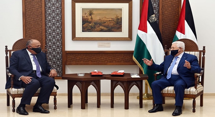 بالصور.. وزير الخارجية يبحث مع الرئيس الفلسطيني في رام الله تطورات القضية الفلسطينية