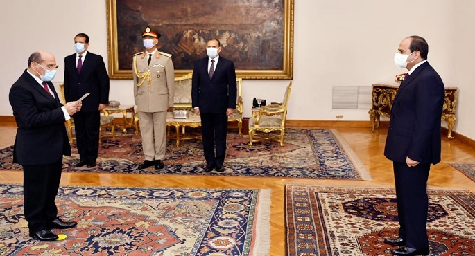 القاضي عبد الله شوضه يؤدي اليمين رئيسا لمحكمة النقض أمام الرئيس السيسي