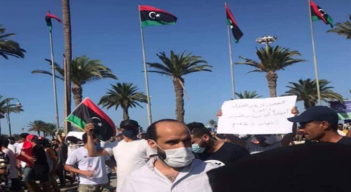 تجدد الاحتجاجات في طرابلس ضد حكومة السراج والمرتزقة