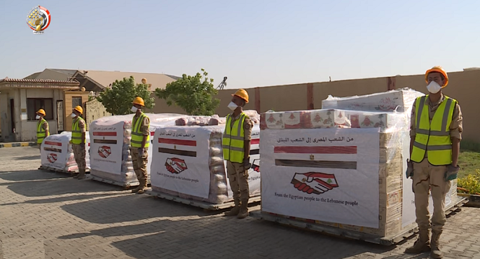 بالفيديو.. وصول طائرتى مساعدات إضافيتين من الجسر الجوى الإغاثى المصرى إلى لبنان