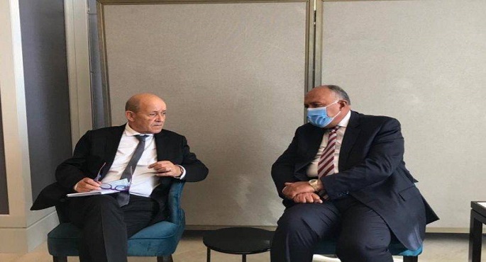 شكري يلتقي وزير خارجية فرنسا على هامش الاجتماع الوزاري الرباعي بعمّان