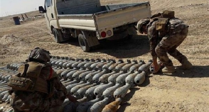 العثور على 217 قنبلة هاون و3 صواريخ بالعراق