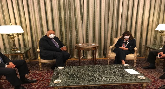بالصور –  خلال لقائها شكري.. رئيسة اليونان تعرب عن تقديرها للرئيس السيسي وتشيد بدور مصر الإقليمي