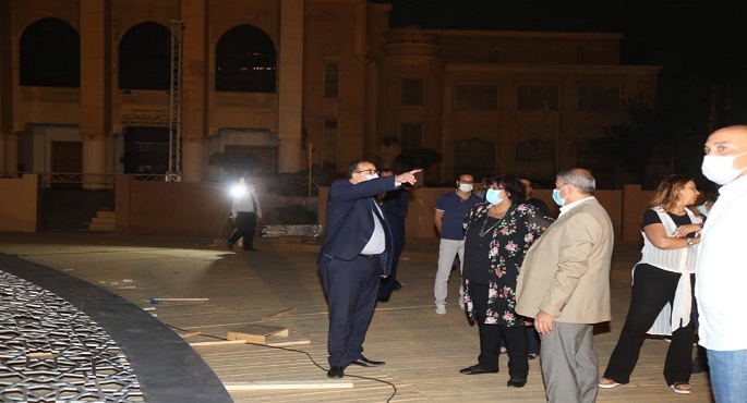 بالصور.. وزيرة الثقافة تتفقد مسرح النافورة الجديد بالاوبرا