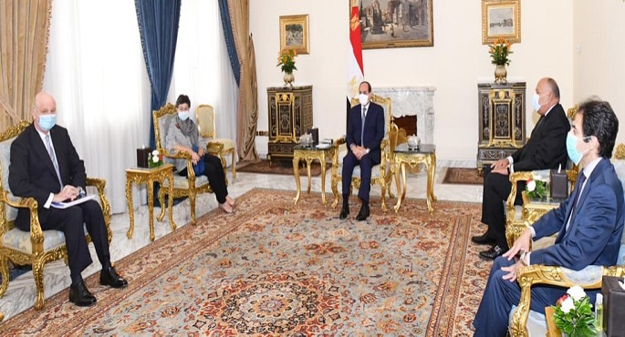 خلال لقائه وزيرة خارجية أسبانيا.. السيسي: محاولات النيل من كيانات الدول ومؤسساتها تتيح خطر الإرهاب