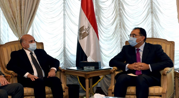 بالصور.. رئيس الوزراء يبحث مع وزير خارجية العراق استعدادات اجتماعات اللجنة العليا المشتركة