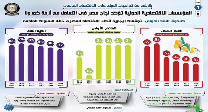 بالإنفوجراف .. المؤسسات الاقتصادية الدولية تؤكد نجاح مصر في التعامل مع أزمة كورونا