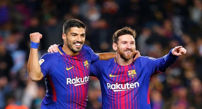 ميسي وسواريز يعادلان رقما قياسيا لرونالدو البرازيلي