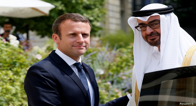 ولي عهد أبوظبي والرئيس الفرنسي يبحثان القضايا الإقليمية والدولية محل الاهتمام المشترك