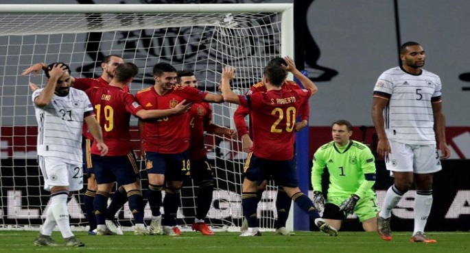 إسبانيا تهين ألمانيا بسداسية نظيفة وتتأهل للمربع الذهبى لدوري الأمم الأوروبية