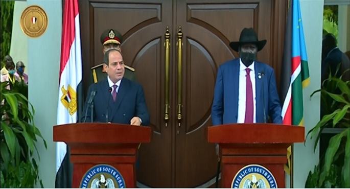 مؤتمر صحفي مشترك بين الرئيس السيسي ورئيس جنوب السودان سلفا كير