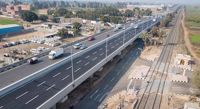 بالصور.. بدء التشغيل التجريبي لكوبري قلما بطريق القاهرة – الإسكندرية الزراعي