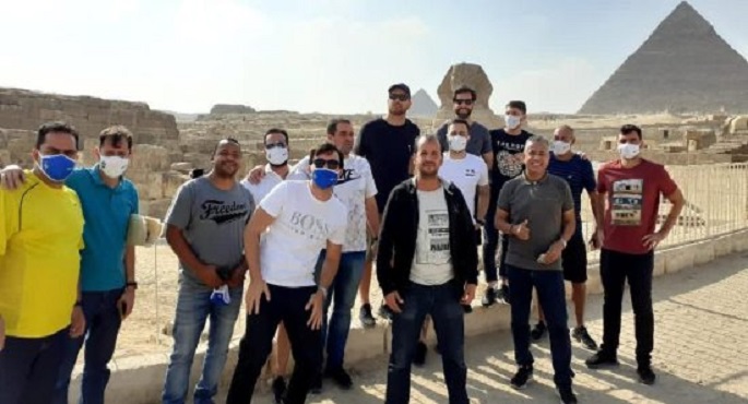 بعثة المنتخب الأولمبي البرازيلي تزور الأهرامات والمتحف المصري بالتحرير