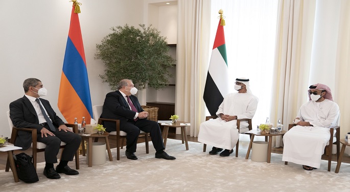 ولي عهد أبوظبي يبحث مع رئيس أرمينيا تعزيز التعاون والقضايا ذات الاهتمام المشترك