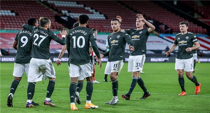مانشستر يونايتد يفوز على شيفيلد 3-2 في الدوري الإنجليزي