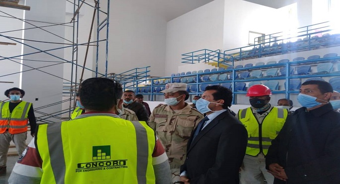 بالصور.. وزير الرياضة يطمئن على تجهيزات الصالة المغطاة بالعاصمة الإدارية قبل انطلاق مونديال اليد