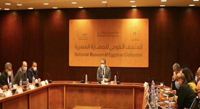 وزير السياحة والآثار يتابع التجهيزات النهائية لاستقبال المومياوات الملكية بالمتحف القومي للحضارة