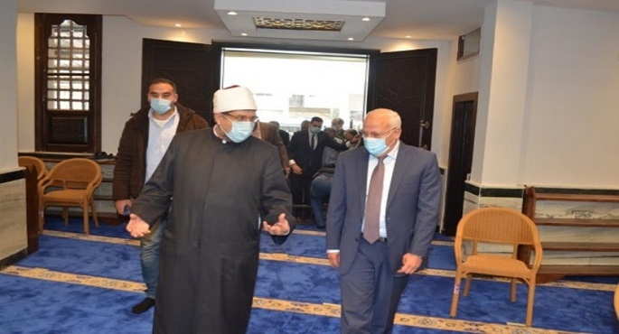بالصور.. وزير الأوقاف ومحافظ بورسعيد يتفقدان مسجد عمر بن عبد العزيز بمحافظة بورسعيد بعد رفع كفاءته