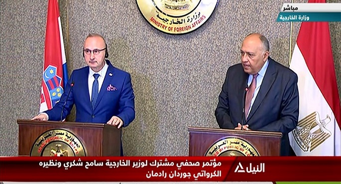وزير الخارجية ونظيره الكرواتي يؤكدان عمق علاقات التعاون بين البلدين