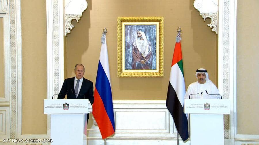 خلال مؤتمر صحفي مع لافروف.. بن زايد: “قانون قيصر” هو التحدي الأكبر الذي يواجه العمل المشترك مع سوريا