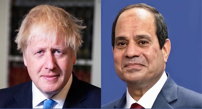 الرئيس السيسي يبحث هاتفيا مع رئيس الوزراء البريطاني الملف الليبي والعلاقات الثنائية